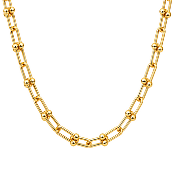 Real Gold GZTF Hardware With Real TF Lock Solid Chain Necklace 0372 (50 C.M) CH1174