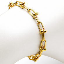 Real Gold GZTF Hardware With Real TF Lock Solid Chain Bracelet 0372 (18 C.M) BR1553