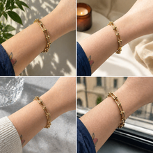 Real Gold GZTF Hardware With Real TF Lock Solid Chain Bracelet 0372 (18 C.M) BR1553