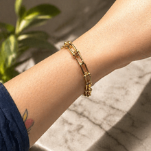 Real Gold GZTF Hardware With Real TF Lock Solid Chain Bracelet 0372 (18 C.M) BR1553