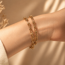 Real Gold GZTF Hardware With Real TF Lock Solid Chain Bracelet 0372 (16 C.M) BR1654