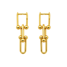 Real Gold GZTF Hardware With Real TF Lock Solid Hanging Clip Earring Set 0372-4 E1824