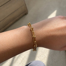 Real Gold GZTF Hardware With Real TF Lock Solid Chain Bracelet 0372 (16 C.M) BR1654