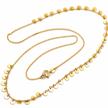 Real Gold Minimalist Round Piece Dangler Hanging Elegant Luxury Necklace (40 C.M) 0375 N1557