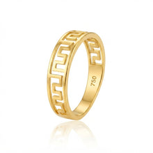 Real Gold Greek Maze Hoop Ring (Size 5) 0375 R2956