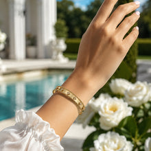 Real Gold Elegant Clover Stone Bangle GZJVN 0381 - (SIZE 21) BA1505