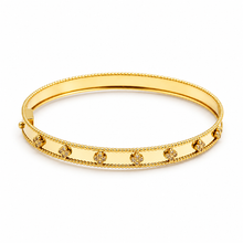 Real Gold Elegant Clover Stone Bangle GZJVN 0381 - (SIZE 21) BA1505