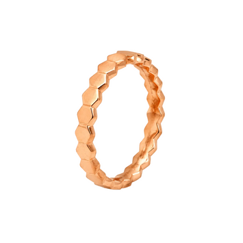 Real Gold Hexagon Rose Gold Ring 0400 (Size 6.5) R2919