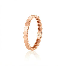 Real Gold Hexagon Rose Gold Ring 0400 (Size 6.5) R2919