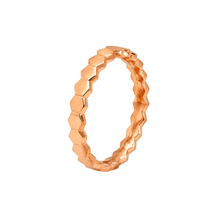 Real Gold Hexagon Rose Gold Ring 0400 (Size 6.5) R2919