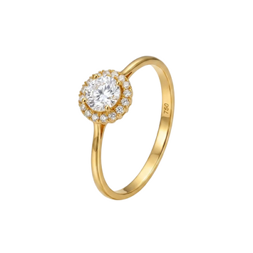 Real Gold Fine Round Spark Stone Ring 0463 (Size 8.5) R2787