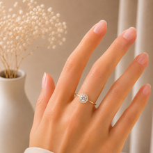 Real Gold Fine Round Spark Stone Ring 0463 (Size 7.5) R2788