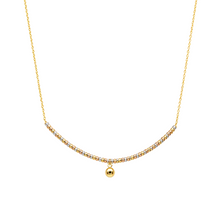 Real Gold 3 Color Beads with Hanging Ball Adjustable Size Necklace 0473 (45 C.M) N1537