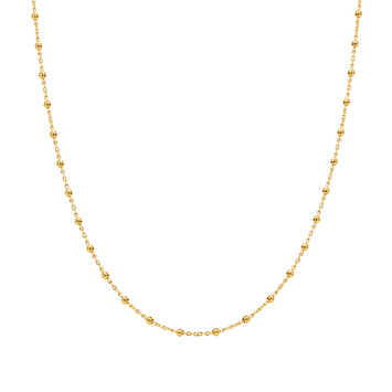 Real Gold 1 Color Beads Ball 1.5 MM Dangler Adjustable Size Necklace - Model 0477 N1521
