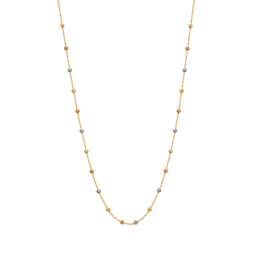 Real Gold 3 Color Beads Ball 1.5 MM Dangler Necklace (40 C.M) 0477 N1558