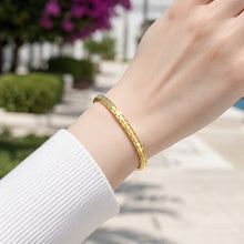 Real Gold Solid Golden Hex Weave Bracelet (18 C.M) - Model 0497 BR1909