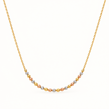 Real Gold Multi 3 Color Gold Texture Beads Adjustable Size Necklace 40+ 5 = 45 CM 0479 N1565