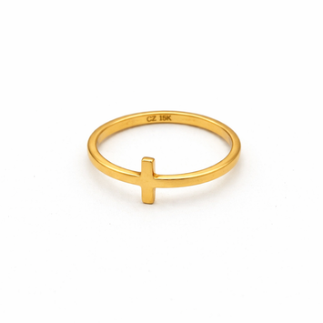 Real Gold Plain Cross Ring 0501 (Size 6) R1750