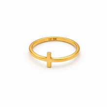 Real Gold Plain Cross Ring 0501 (Size 6) R1750