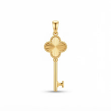 Real Gold Reversible Clover Key Pendant 2507  P 2049