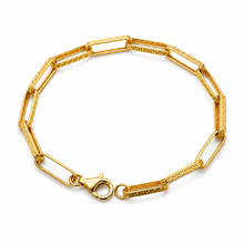 Real Gold Maze Hoop Paper Clip Bracelet CVB 0502-1BL (21 CM) BR1876