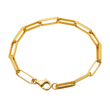 Real Gold Maze Hoop Paper Clip Bracelet CVB 0502-1BL (18 CM) BR1878