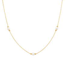 Real Gold 3 Pearl Adjustable Size Necklace (45 cm) 0534 N1511
