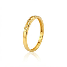 Real Gold Curb Chain Link Ring (Size 6) 0540 R2984