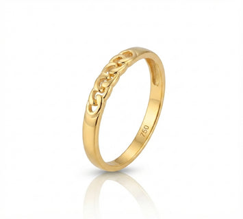 Real Gold Curb Chain Link Ring (Size 5) 0540 R2985
