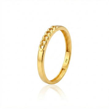 Real Gold Curb Chain Link Ring (Size 5) 0540 R2985