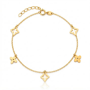 Real Gold Clover Charm Anklet (25 C.M) 0544 A1361