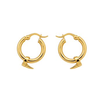 Real Gold Nail Earring Set - Style GZJCT 0551-I, Design E1836