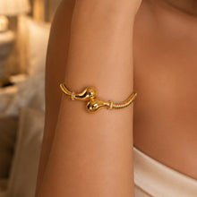 Real Gold Twisted Chunky Teardrop Luxury Stone Bracelet CVB 0626 (21 C.M) BR1863