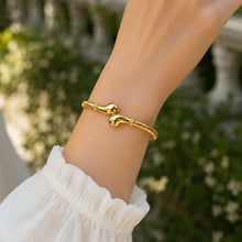 Real Gold Twisted Chunky Teardrop Luxury Stone Bracelet CVB 0626 (21 C.M) BR1863