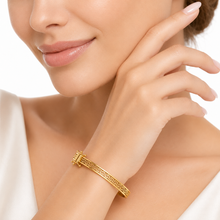 Real Gold Maze Hoop Bangle 0628  - (SIZE 14) BA1713