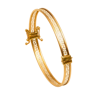 Real Gold Maze Hoop Bangle 0628 - (SIZE 13) BA1714