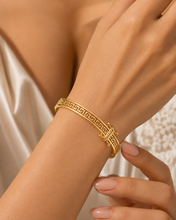 Real Gold Maze Hoop Bangle 0628  - (SIZE 19) BA1711