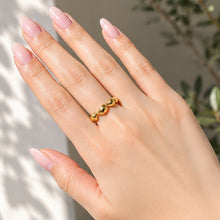 Real Gold Five Bubble Teardrop Ring 0711 (SIZE 9) R2889