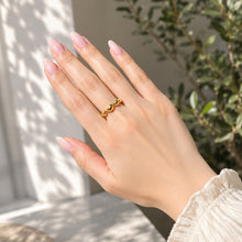 Real Gold Five Bubble Teardrop Ring 0711 (SIZE 9) R2889