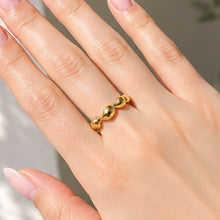 Real Gold Five Bubble Teardrop Ring 0711 (SIZE 8) R2890