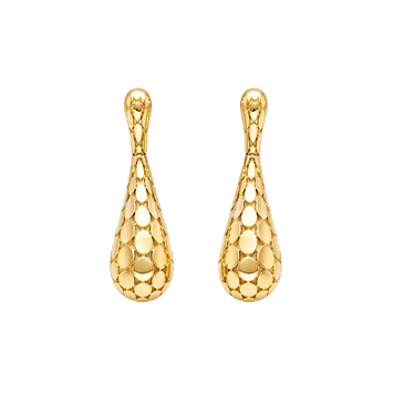 Real Gold Snake Skin Hanging Stud Earring Set  - Model 0713 E1945