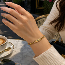 Real Gold Cable Link Thick Infinity Lock 5 MM Unisex Bracelet (17 C.M) 0771 / 1 BR1896