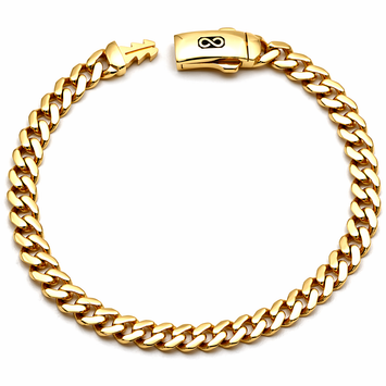 Real Gold Cable Link Thick Infinity Lock 5 MM Unisex Bracelet (19 C.M) 0771 / 1 BR1895