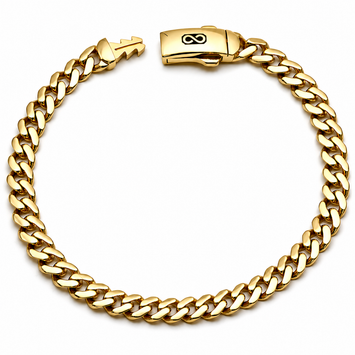 Real Gold Cable Link Thick Infinity Lock 5 MM Unisex Bracelet (17 C.M) 0771 / 1 BR1896