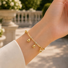 Real Gold 2 Color Dangler 3 Teardrop Bangle (Size 17) 0854 BA1615