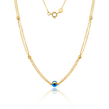 Real Gold Evil Eye Bead Station Necklace (45 C.M) 1037 N1578