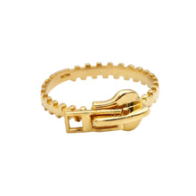 Real Gold Belt Buckle Zipper Ring (Size 5) 1042 R2936