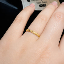 Real Gold Plain Beads Twisted Unisex Engagement Ring 1066 (Size 5.5) R2248