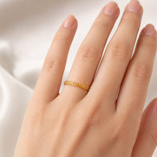 Real Gold Plain Beads Twisted Unisex Engagement Ring 1066 (Size 5.5) R2248