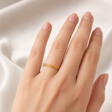 Real Gold Plain Beads Twisted Unisex Engagement Ring 1066 (Size 5.5) R2248